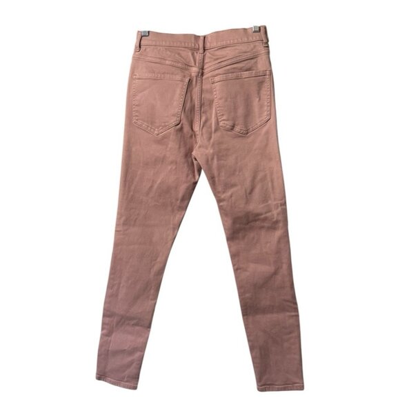 Express Skinny High Rise Pants Size 4R Pink Stretch Classic City Preppy Office - Picture 2 of 13